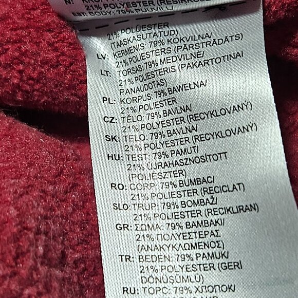 Adidas Red Hoodie Mens Size Large Pullover Sweatshirt Kangaroo Pocket Activewear - Picture 6 of 6